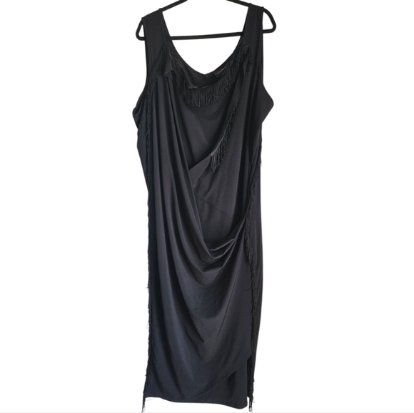 NWT Lane Bryant Elegant‎ Black Fringe Dress Size 28 - Picture 1 of 6